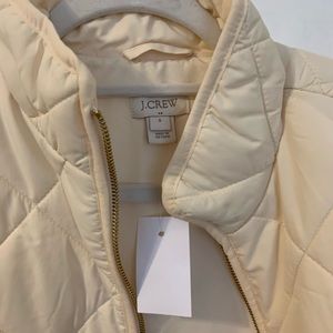 J Crew cream puffer vest NWT size small